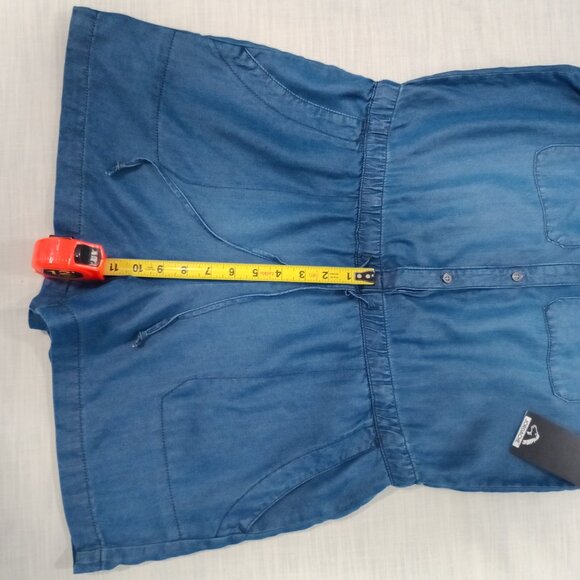 Jordache Romper Women's Denim Chambray Blue Summer Casual Preppy Size Medium - Picture 9 of 11
